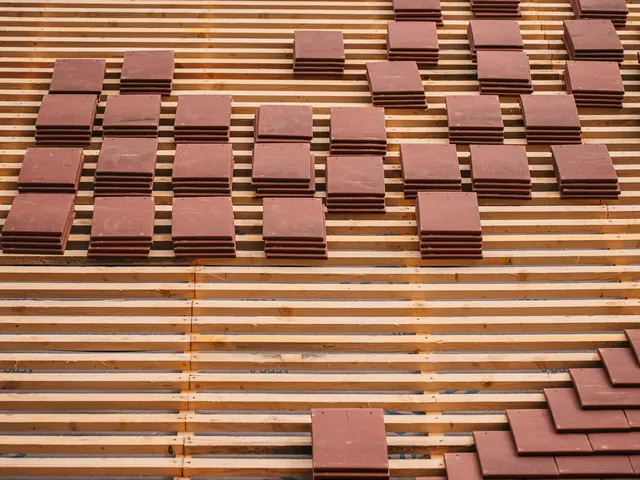New roof tiles being laid on battens